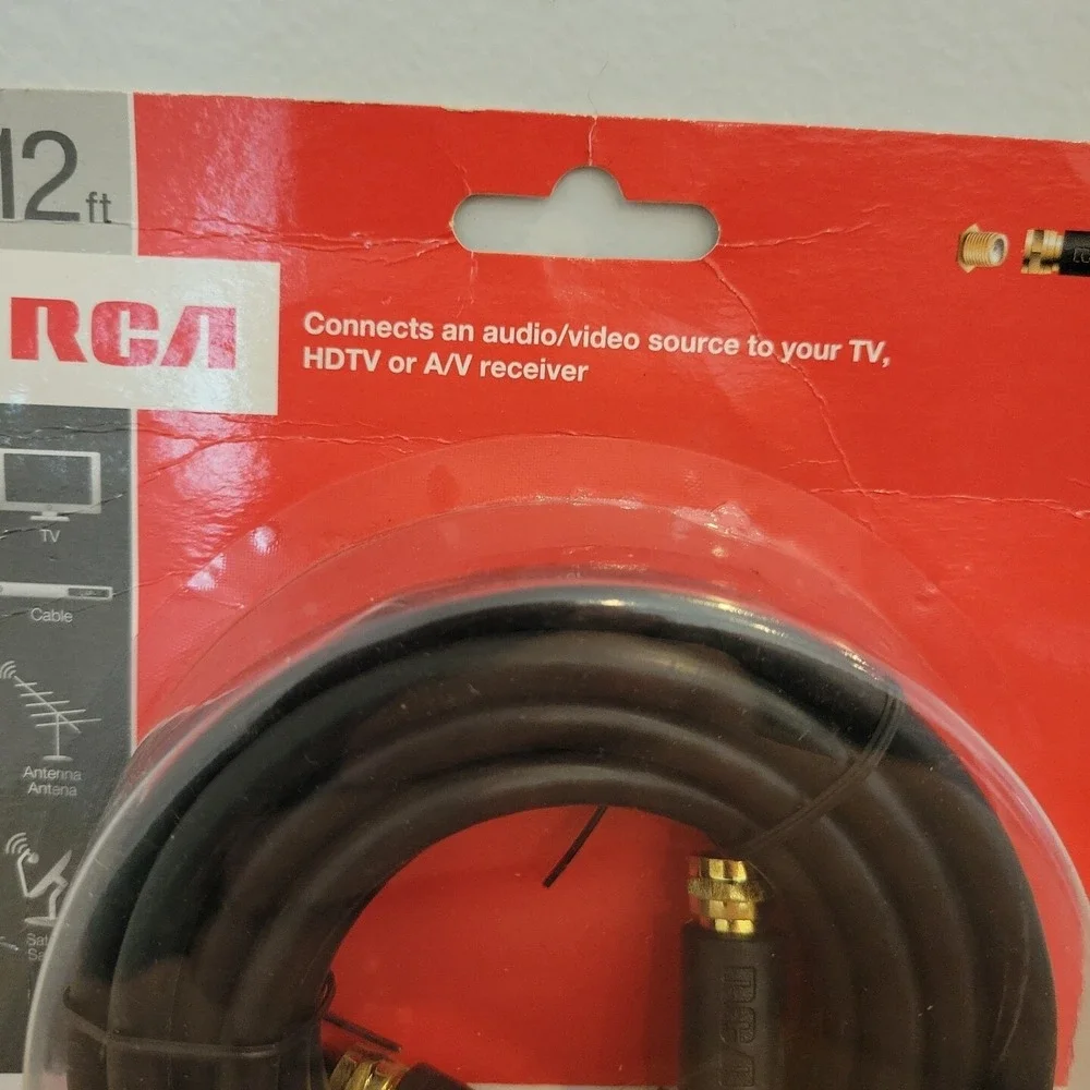 RCA - RG6 Coaxial Cable, 12ft. (Black)